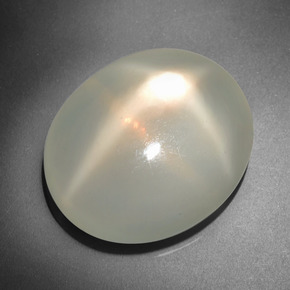 Pedra da lua estrela creme natural 20,82ct, corte oval, translúcido