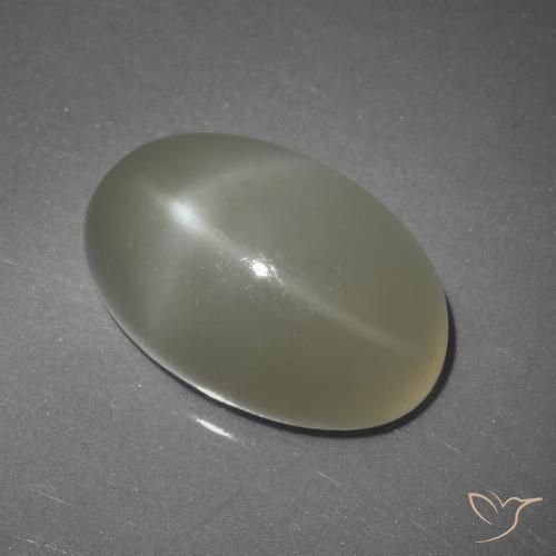 Pedra da lua estrela branco natural 11,25ct, corte oval, translúcido