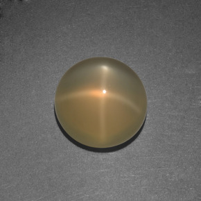Pedra da lua estrela laranja natural 4,42ct, corte redondo, translúcido
