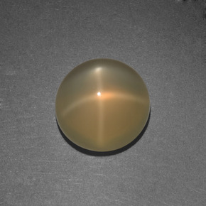 Pedra da lua estrela laranja natural 4,42ct, corte redondo, translúcido