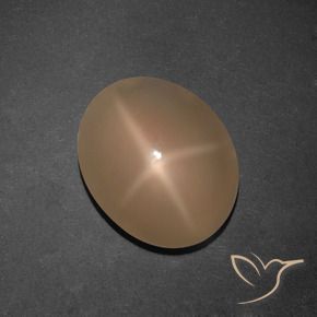 Pedra da lua estrela laranja natural 5,92ct, corte oval, translúcido
