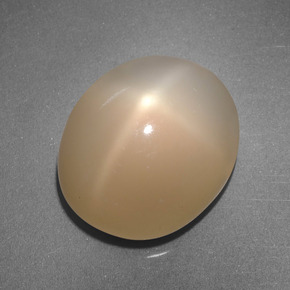 Pedra da Lua Estrela Pêssego Creme Natural 6.87ct, Corte Oval, Translúcido