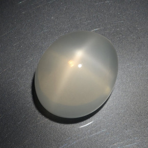 Pedra da lua estrela branco natural 6,00ct, corte oval, translúcido