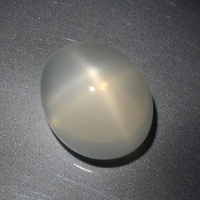 Pedra da lua estrela branco natural 6,00ct, corte oval, translúcido