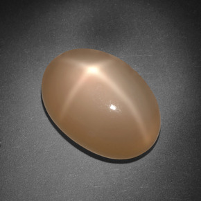 Pedra da lua estrela laranja natural 8,01ct, corte oval, translúcido