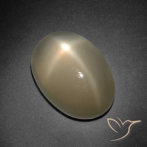 Pedra da lua estrela laranja natural 7,41ct, corte oval, translúcido