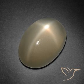 Pedra da lua estrela laranja natural 7,41ct, corte oval, translúcido