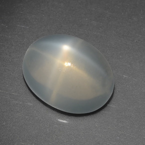 Pedra da lua estrela branco natural 2,55ct, corte oval, translúcido