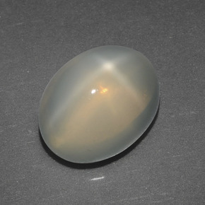 Pedra da lua estrela creme natural 2,72ct, corte oval, translúcido