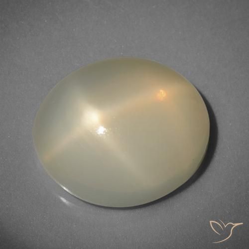 Pedra da lua estrela amarelo natural 9,32ct, corte oval, translúcido