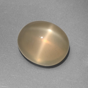 Pedra da lua estrela creme natural 5,25ct, corte oval, translúcido