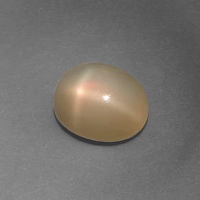 Pedra da lua estrela laranja natural 4,36ct, corte oval, translúcido