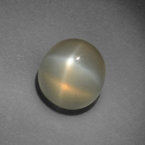 Pedra da lua estrela creme natural 4,15ct, corte redondo, translúcido