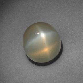 Pedra da lua estrela creme natural 4,15ct, corte redondo, translúcido