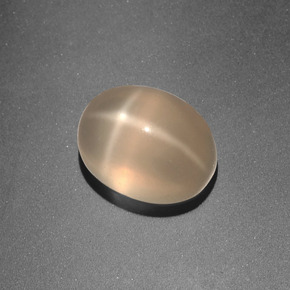 Pedra da lua estrela laranja natural 3,33ct, corte oval, translúcido