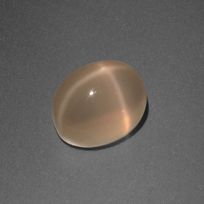 Pedra da lua estrela creme natural 3,26ct, corte oval, translúcido