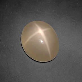 Pedra da lua estrela creme natural 5,32ct, corte oval, translúcido