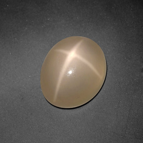 Pedra da lua estrela creme natural 5,32ct, corte oval, translúcido