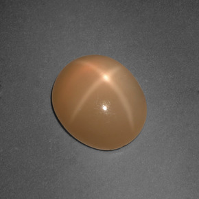 Pedra da lua estrela laranja natural 4,81ct, corte oval, translúcido