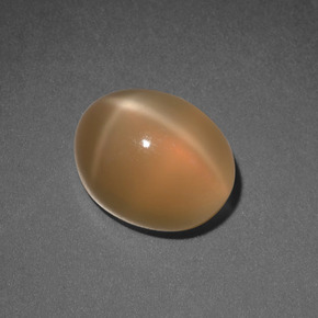 Pedra da lua estrela laranja natural 3,69ct, corte oval, translúcido