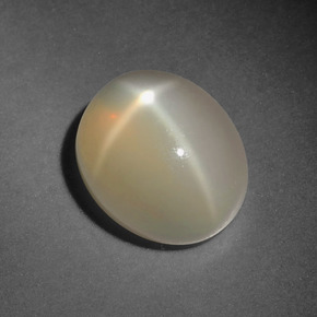 Pedra da lua estrela creme natural 5,03ct, corte oval, translúcido