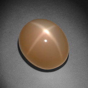 Pedra da Lua Estrela Pêssego Creme Natural 11.18ct, Corte Oval, Translúcido