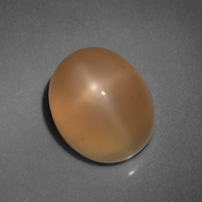 Pedra da lua estrela laranja natural 6,54ct, corte oval, translúcido