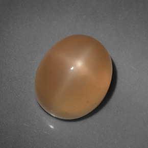 Pedra da lua estrela laranja natural 6,54ct, corte oval, translúcido