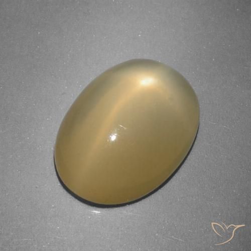 5.16ct Natural Amarelo Dijon Pedra da Lua Estrela, oval, Translúcido