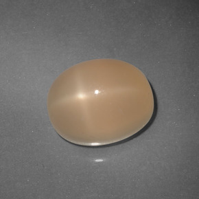 Pedra da lua estrela laranja natural 6,21ct, corte oval, translúcido