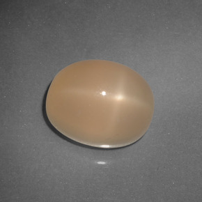 Pedra da lua estrela laranja natural 6,21ct, corte oval, translúcido