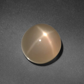 Pedra da lua estrela creme natural 4,98ct, corte redondo, translúcido