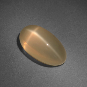 Pedra da lua estrela creme natural 4,71ct, corte oval, translúcido