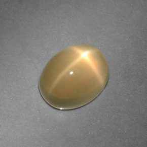 Pedra da lua estrela creme natural 2,73ct, corte oval, translúcido