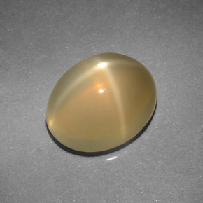 Pedra da lua estrela creme natural 3,04ct, corte oval, translúcido