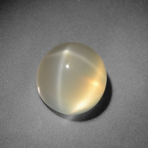 Pedra da lua estrela creme natural 3,00ct, corte redondo, translúcido
