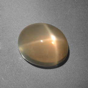Pedra da lua estrela creme natural 3,49ct, corte oval, translúcido