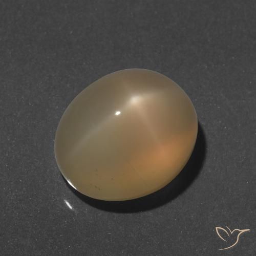 9.66ct Natural Dourado Pêssego Claro Pedra da Lua Estrela, oval, Translúcido