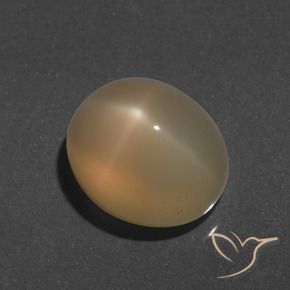 Pedra da Lua Estrela Dourado Pêssego Claro Natural 9.66ct, oval, Translúcido