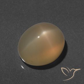 Pedra da Lua Estrela Dourado Pêssego Claro Natural 9.66ct, oval, Translúcido