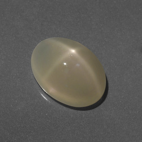 Pedra da lua estrela branco natural 5,71ct, corte oval, translúcido