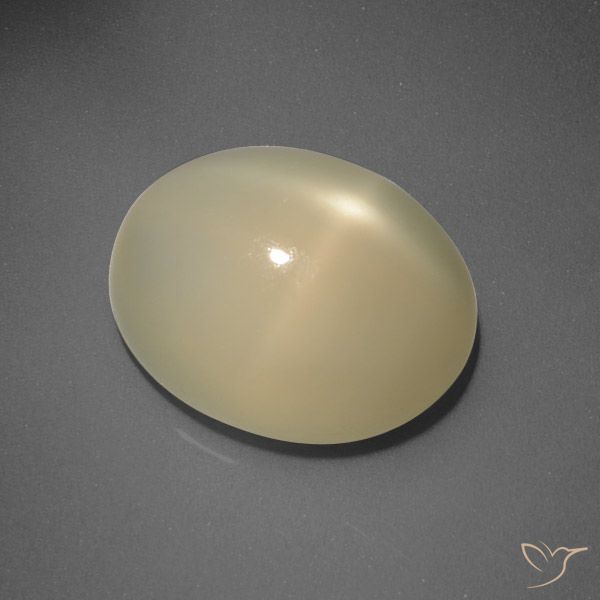 5.83ct Natural Luz amarela Pedra da Lua Estrela, oval, Translúcido