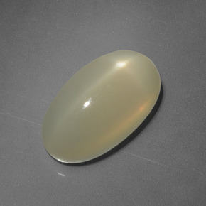 Pedra da lua estrela creme natural 6,91ct, corte oval, translúcido
