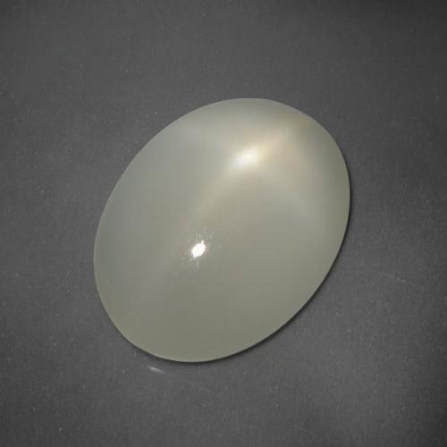Pedra da lua estrela branco natural 5,60ct, corte oval, translúcido