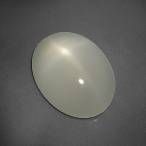 Pedra da lua estrela branco natural 5,60ct, corte oval, translúcido