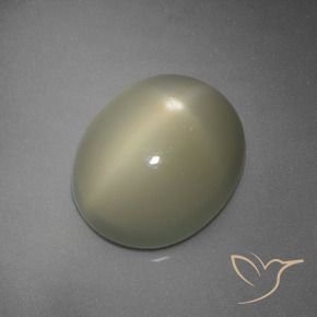 Pedra da Lua Estrela Amarelo-Cinzento Médio Natural 5.67ct, oval, Translúcido