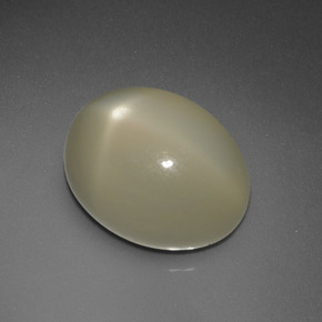 Pedra da lua estrela amarelo natural 7,34ct, corte oval, translúcido