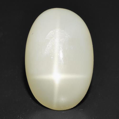 Pedra da lua estrela branco natural 5,62ct, corte oval, translúcido
