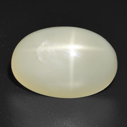 Pedra da lua estrela branco natural 5,62ct, corte oval, translúcido