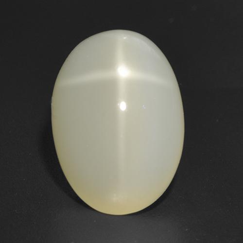 Pedra da lua estrela branco natural 5,34ct, corte oval, translúcido